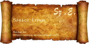 Szeicz Ernye névjegykártya
